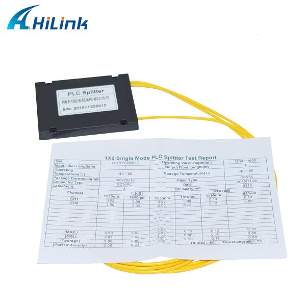 1X2 ABS Package Type Optical PLC Splitter Single Mode SC/APC Connectors