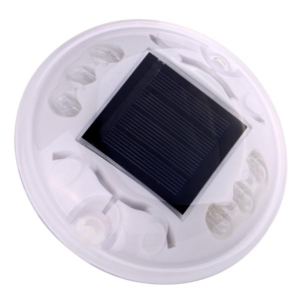 White Round PC IP68 120mm Solar Powered Road Studs , Solar Pavement Marker