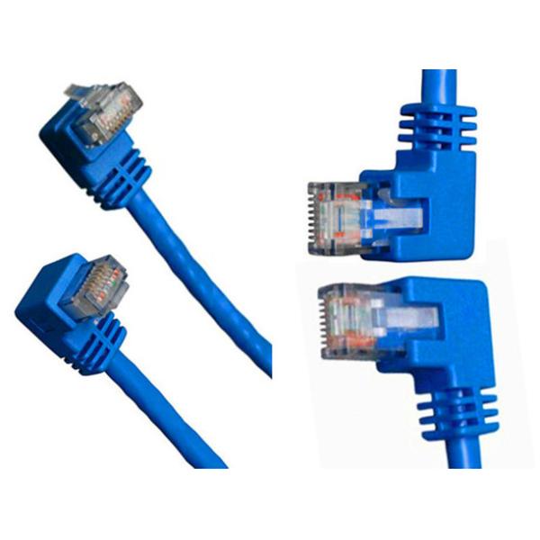 90 Degree RJ45 Angled Cat 6 Network Cable ABS Plug Material For Telecom Communication