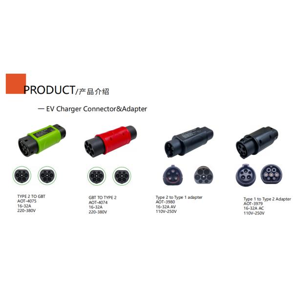 Type 1 to Type 2 EV Adapter 32A SAE J1772 for Replace / Repair
