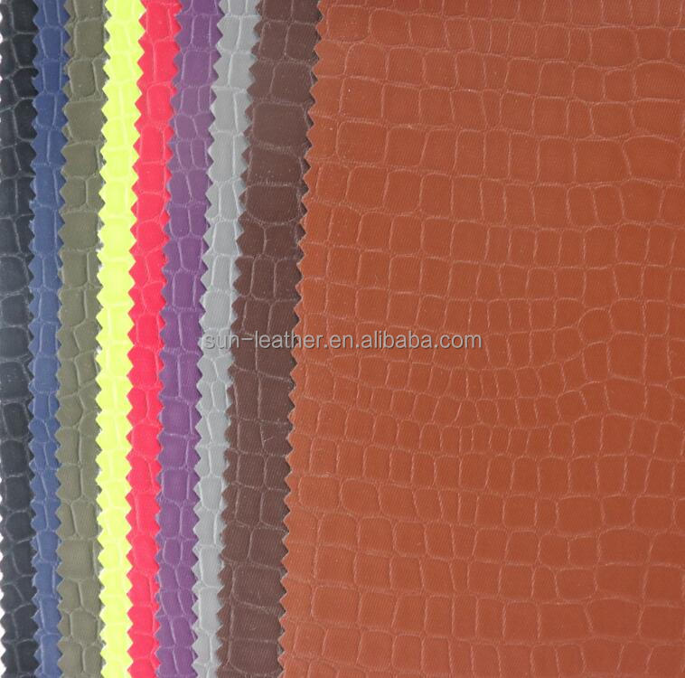 Thin PU Synthetic Leather for Garment Jackets Exquisite Pattern Polyester Coat Backing Leather