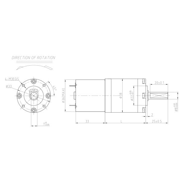 Reversible DC Planetary Gear Motor 38mm Metal Gear Motor With Encoder