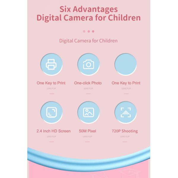 Instant Printing Mini Inkless Printer For Boys Girls 2inch Screen Personalized