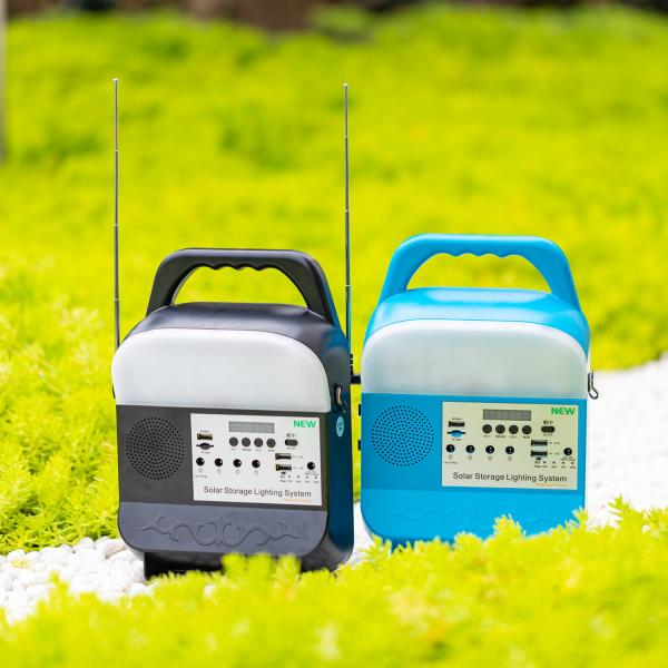 Versatile Solar Home Lighting System Power Source Portable Lithium 6W*4Pcs 45W
