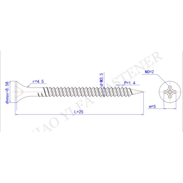 Phillips Drive Bugle Head Batten Screws Black Phosphated, double thread drywall screw