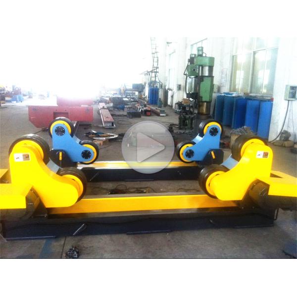Blue Self Aligning Welding Rotator Pipe Rollers Heavy Duty , Bolt Adjustment Pipe Wheels Rollers