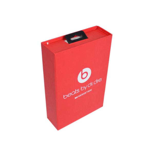 Red Storage Cardboard Paper Gift Box Custom Design Flocking Print