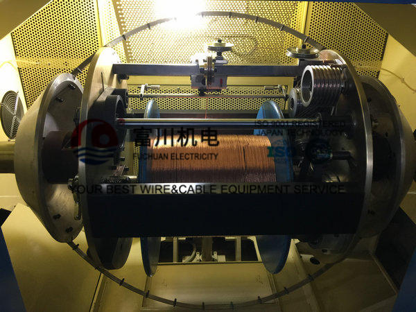 Sky Blue Copper Cable Twisting Machine , Double Twist Bunching Machinery
