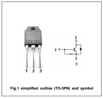 Silicon High voltage general purpose npn transistor Built in damper diode , 2SD1290