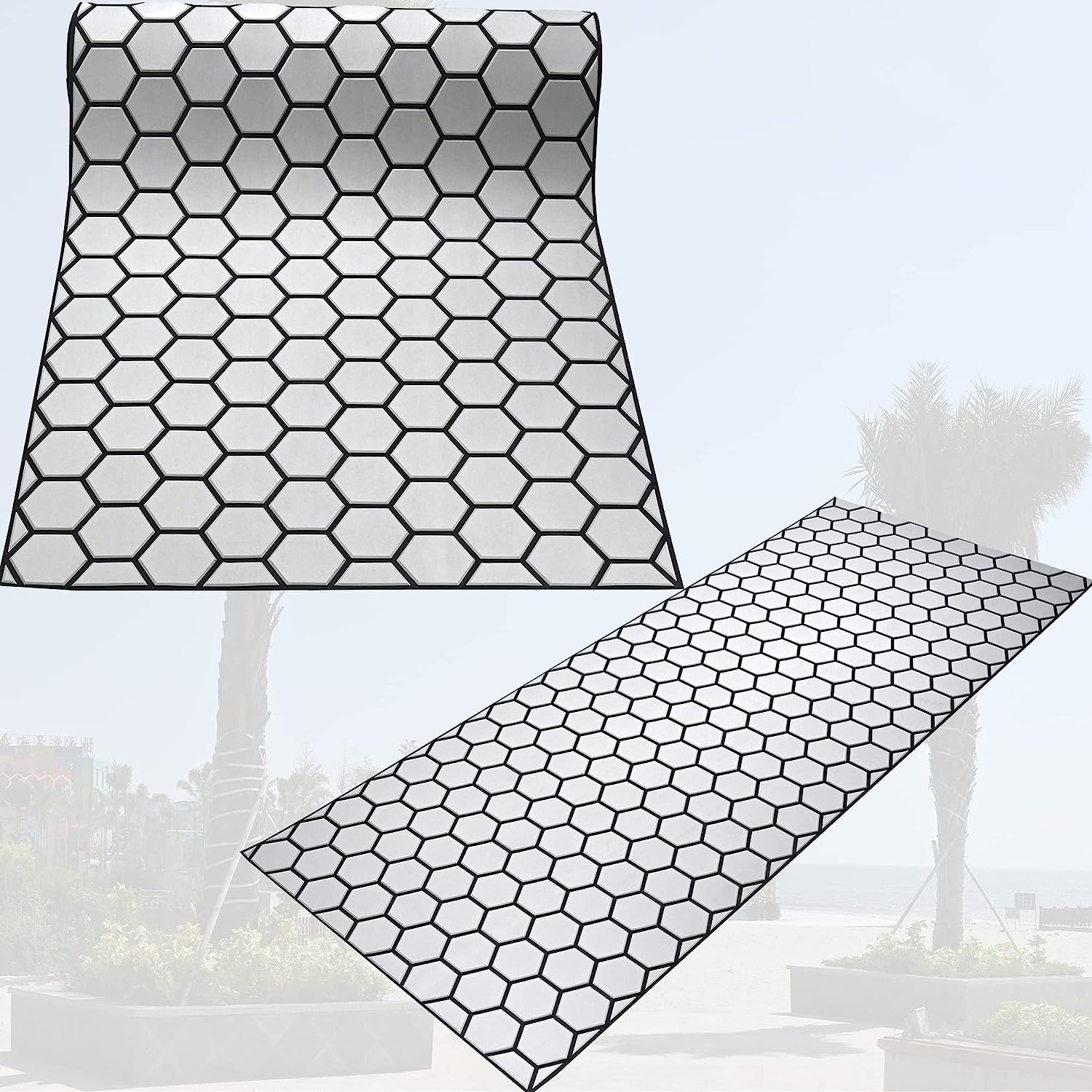 Close-up view of CNC carved honeycomb texture on EVA deck sheet