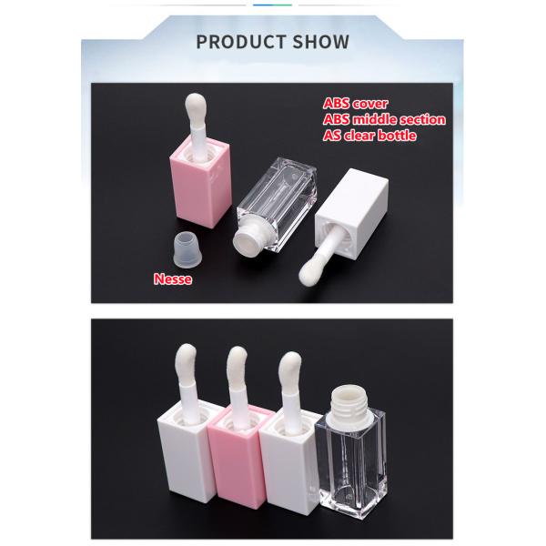 Waterproof AS Plastic Empty Lip Gloss Tubes With Wand 3.5ml 5ml 6ml