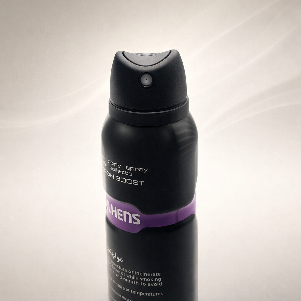 Deodorant spray valve packaging and presentation