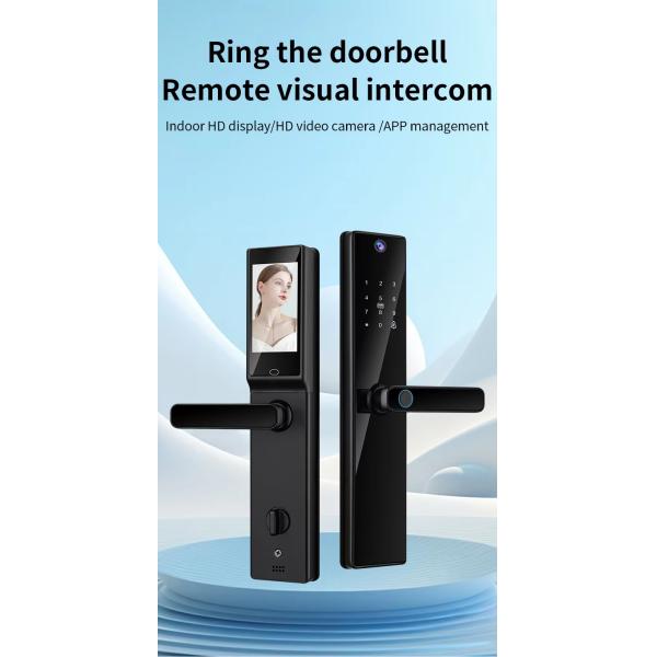 Automatic Video Calling Tuya Wifi App Fingerprint Recognition Key Card Code S819-2MAX Smart Door Lock For Home Hotel Apartment