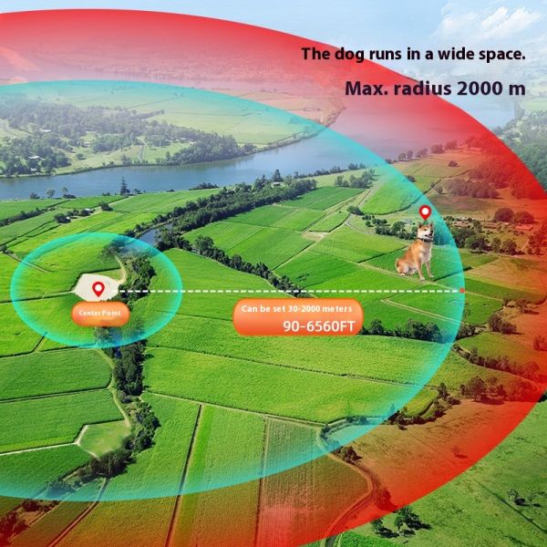 Automatic GPS Wireless Waterproof Eco-Friendly Rechargeable Nylon Plastic Electronic Dog Fence OLED Screen Smart Pet Electric