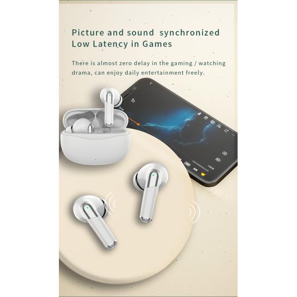 Wireless TWS Gaming Headset with 4 Mics Low Latency ANC ENC Digital Display Private Mold