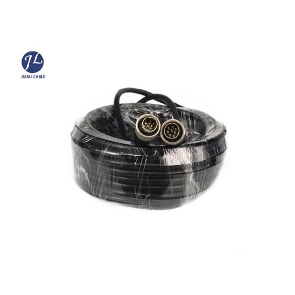 Waterproof 8 Pin Screw Connector Rear View Camera Cable For Trailer