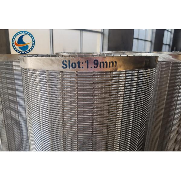 Length 1900mm Stainless Steel Vee Wire Screen Continuous Slot Opening