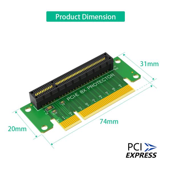 PCI-E 8X Riser Card 90-Degree Left-Angle 1U Server Adapter 9.3X5.5X3cm