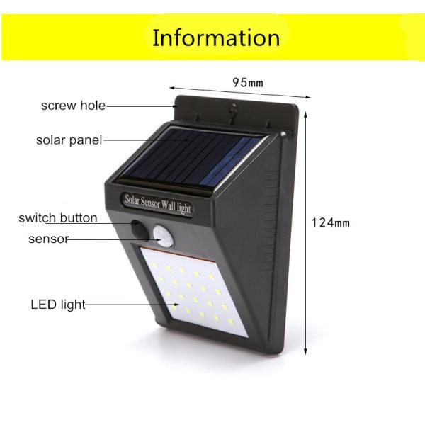 Solar Power 150lm / W Led Wall Washer Lights Sensor Motion Remote Control