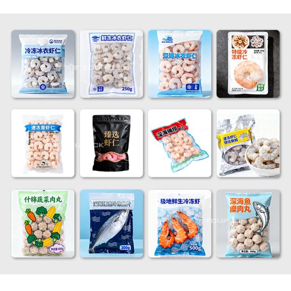 High-speed Seafood Premade Pouch Packaging Machinery Automatic Frozen Shrimp Pouch Packing Machine