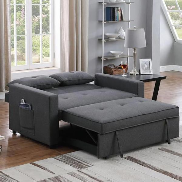 3 in 1 Sleeping Chair with Bed Function Extendable s Adjustable Single Sofa Side Storage Pocket