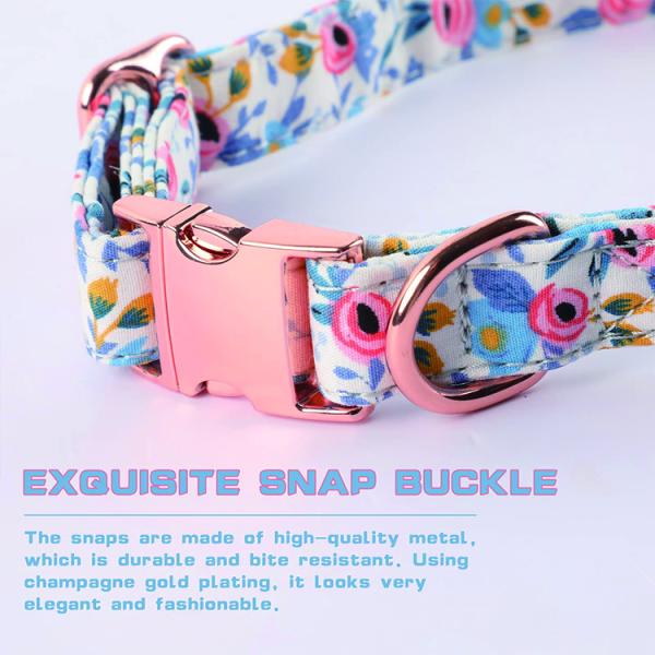 Unique Style Pet Collar Leash Adjustable Nylon Cute Floral Pattern