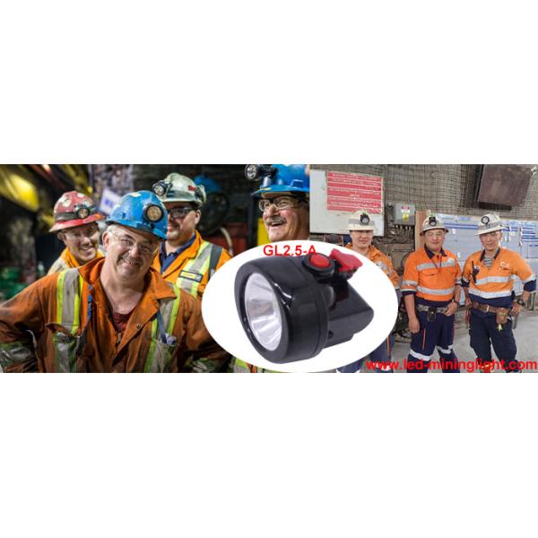 2.8 Ah Cordless LED Mining Headlamp With Black Color Light Weight