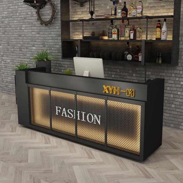 Customized Front Desk Reception Bar Table Rustic Checkout Counter with Reception Desk