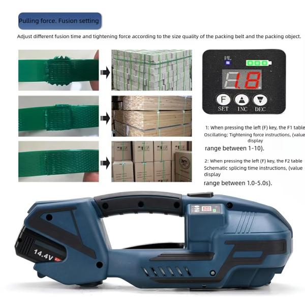 Handheld Wrapping Box Pallet Electric Battery Packing Strapping Machine For PP PET Straps