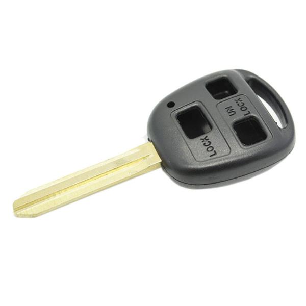 Convenient and Durable Toyota 3-Button Remote Key Casing with Black Plastic Handle