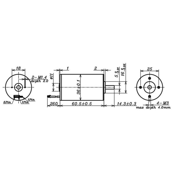 40 watt Brushless Driver Motor 2000mA Rated current 807mN.m Stall Torque