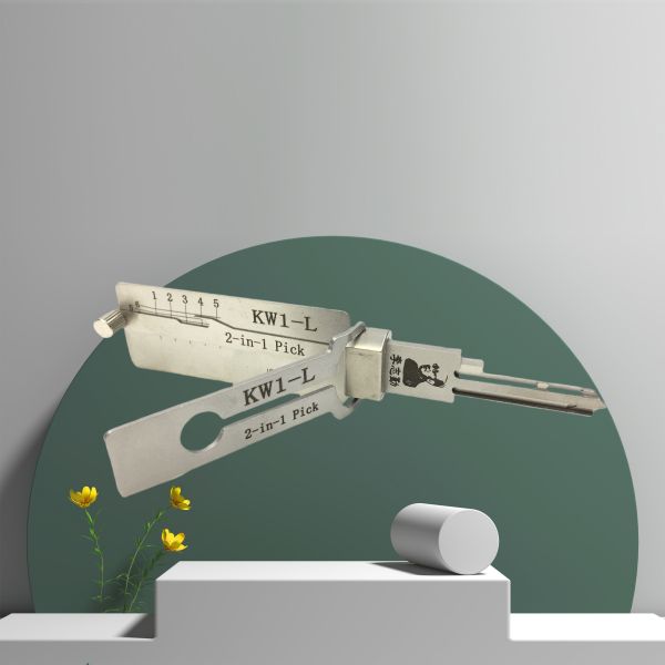 Lishi 2-in-1 KW1-L Decoder Tool for Locksmiths with Lightweight Construction and Compact Portable Design