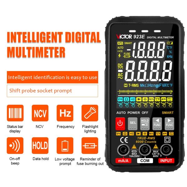 VICTOR 923E Digital Multmeter with colorful display Smart Auto range multimeter