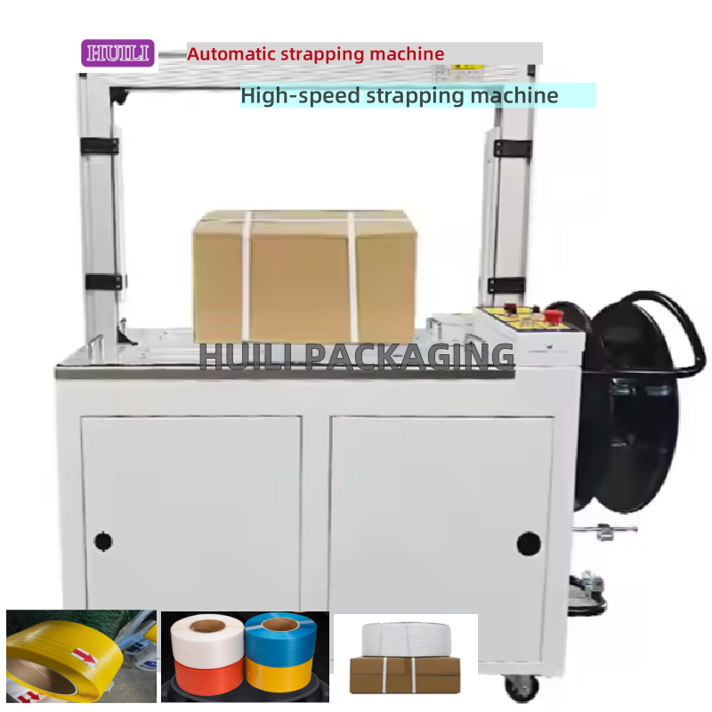 PLC Controlled Automatic Strapping Machine High Speed Desktop Strapping Machine