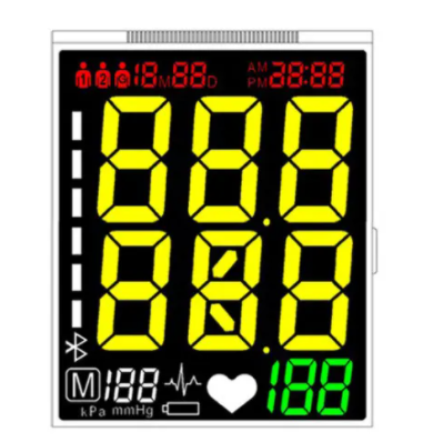 Transparent VA LCD Display with Wide Temperature Range and Low Power Consumption for Custom 7 Segment Applications