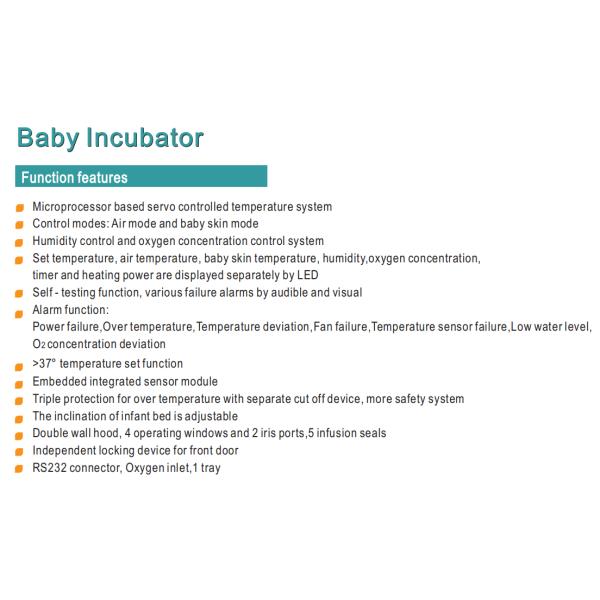 Humidity Oxygen Concentration Control Pediatrics Instruments Infant Incubator