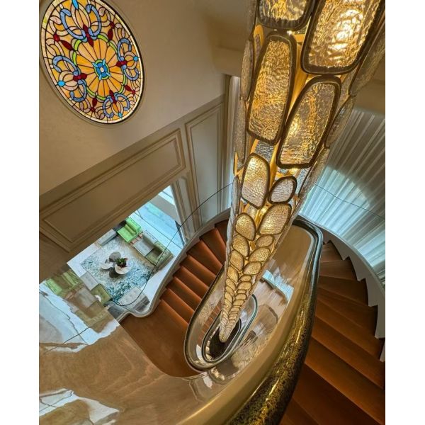 Glass Villa Duplex Staircase Floor Lamp Rectangle Long Rectangle for Installation Project