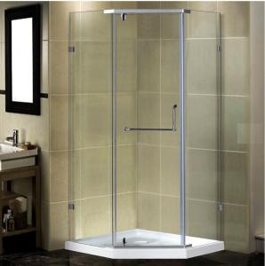 Quality Hinged Diamond Shaped Glass Shower Enclosure Door Frameless for sale