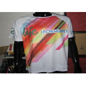 Polyester White Running Custom Printed T Shirts With Sublimation Printing
