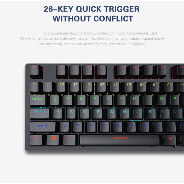 Wired Mechanical Keyboard with USB Type C Drive Interface Private Mold Green/Red Axis