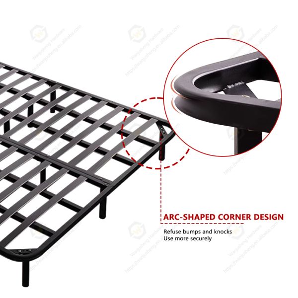 Wanjusheng Metal Rib Bed Frame Full Size Customizable Large Size Solid Support Iron Foldable Base