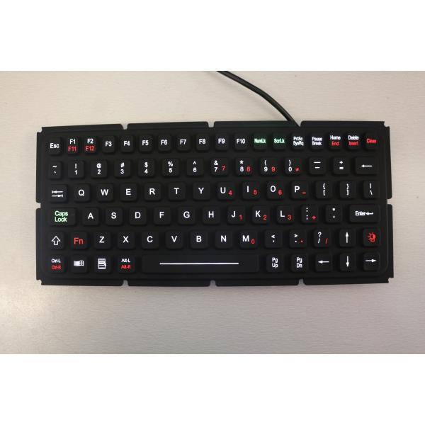 Ruggedized Computer Silicone Rubber Keypad IP67 EMC USB PS2 Wired With Backlit