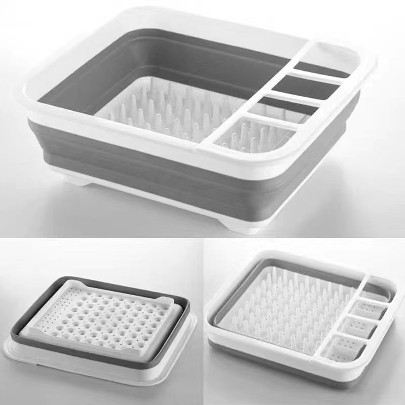 Collapsible Bowl Stand Kitchen Retractable Drain Rack Rack Tableware Drain Storage Box Sink Bowl Chopsticks Drain Basket