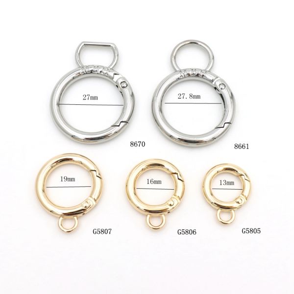 26mm Gold Spring Ring O Ring Carabiner Open Gate Ring with Custom Logo