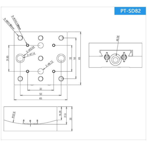 Small Angle Adjustment Manual Goniometer Stage Swallowtail Slider Drive