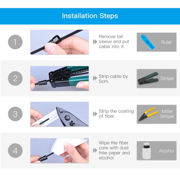 0.9mm SC APC Fiber Optic Fast Connector Single Mode For FTTX