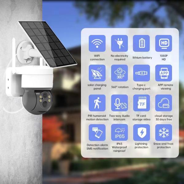 Full HD 1080P Solar Wifi Camera Outdoor Security Mini 2MP Wireless IP Network