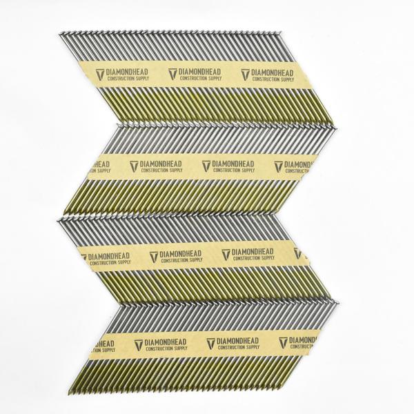 Collated Framing Nails Flat / Checkered Head Paper Strip Nails For Building Construction