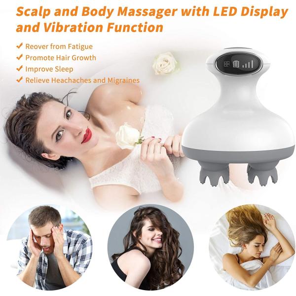 Wireless Waterproof Head Scalp Massager Machine Silicon Low Noise 35db