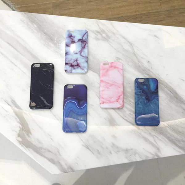 Soft TPU IMD Process Smooth Marble Grain Cell Phone Case Cover For iPhone 7 6s Plus
